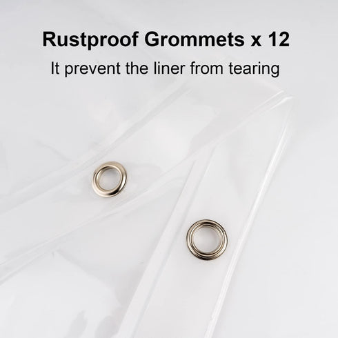 EurCross 9G Clear Extra Long Shower Curtain Liner, 72 x 84 inches with 5 Magnets, Heavy Duty PEVA Plastic