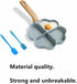 Egg Frying Pan, Nonstick Multi Egg Frying Pan with Brush Scraper, Four-Cup for Burger, Omelet, Camping