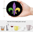 HUXJOKO Set 6,Fleur Coasters for Drinks of De Lis Mardi Gras Absorbent Ceramic Coaster,Round Stone Mat,with Cork Base