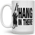 Hang in There Coffee Mug, Funny Motivational Cat Gift Cup for Friend, Coworker, Women, Men (15oz)