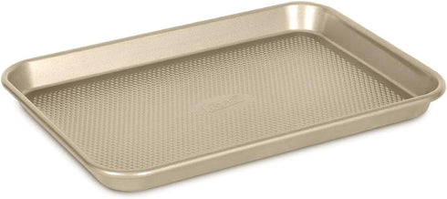 Glad Premium Nonstick Cookie Sheet, Heavy Duty Baking Pan with Raised Diamond Texture, Small, Gold
