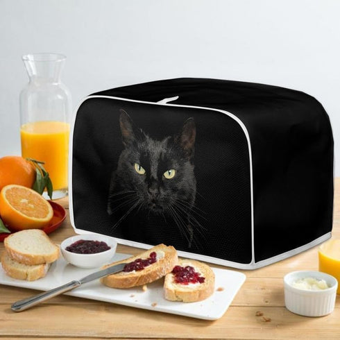 3D Black Cat Toaster Cover, Cute Kitten Design, Aesthetic Animals Art Universal Size for Microwave Toaster Oven