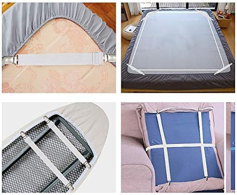 Goodtimes Adjustable Ironing Board Cover Clips, Mini Suspenders Fasteners to Keep Cover Flat and Secure
