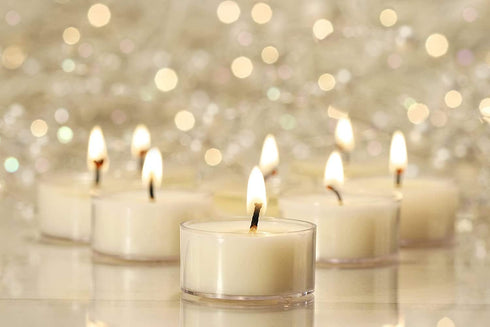 Ner Mitzvah Tea Light Candles, 100 Bulk Pack, White Unscented Tealight Candles in Clear Cup