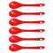 Red Porcelain Egg Spoons - Set of 6 Ceramic Spoons, 4.7 Inch for Coffee, Dessert, Yogurt, Tea, Milky Tea