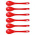 Red Porcelain Egg Spoons - Set of 6 Ceramic Spoons, 4.7 Inch for Coffee, Dessert, Yogurt, Tea, Milky Tea