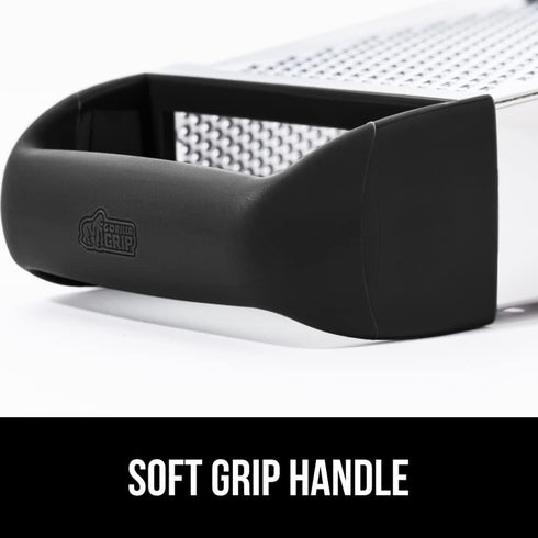 GORILLA GRIP XL 4-Sided Cheese Grater with Container, BPA-Free Stainless Steel Box Grater, Black