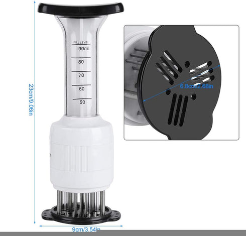 Stainless Steel Marinade Meat Injector, Tenderizer Needle Flavor Syringe for Cooking Meat, Poultry, BBQ