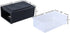 Hespama 6.5 Quart Plastic Stacking Storage Drawer, 3 Pack Desktop Storage Drawer, Black