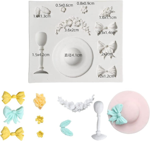 Sunhat Sugarcraft Silicone Mold, Goblet Gumpaste Cake Decorating, Fondant Cupcake Decorations, Beach Summer