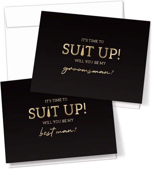 Hat Acrobat Groomsman Proposal Cards, 8 Will You Be My Groomsman and 2 Best Man Cards with Envelopes, Set of 10