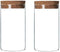 2Pcs 300ml/10oz Clear Glass Bottles with Cork Stopper - Empty Refillable Storage Container for Dry Food Goods