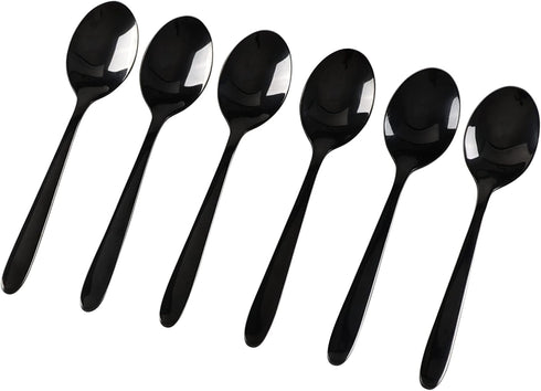 16-Piece Small Black Stainless Steel Teaspoon Set