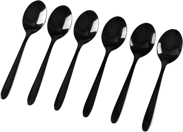 16-Piece Small Black Stainless Steel Teaspoon Set
