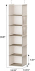 Hanging Closet Organizer, 6-Shelf Storage with Side Pockets, Beige for Closet Organization