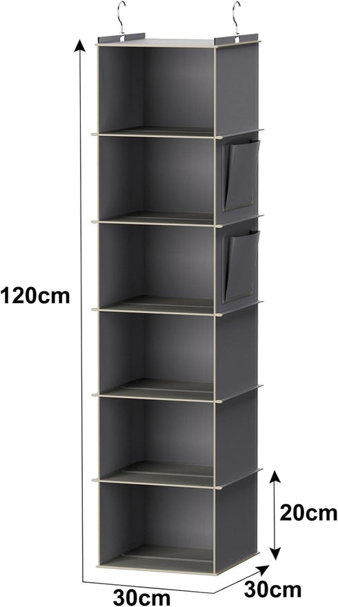 Closet 6-Shelf Closet YOUDENOVA Hanging Organizer and Storage, Hanging Storage Shelves, Grey