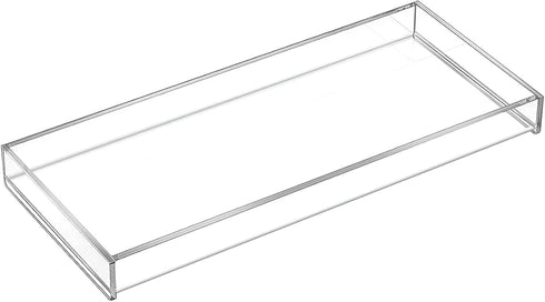 MaxGear Vanity Tray, Clear Acrylic Bathroom Organizer for Soap, Towel, Tissue, Candle, Plant (11.8 × 5 × 1.2 inch)