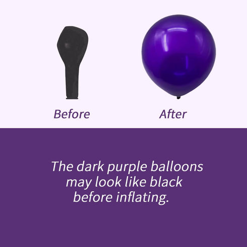 ZizasAry 136-Pack Metallic Purple & Lavender Lilac Balloon Garland Kit - Chrome Purple, Dark/Light Purple Balloons