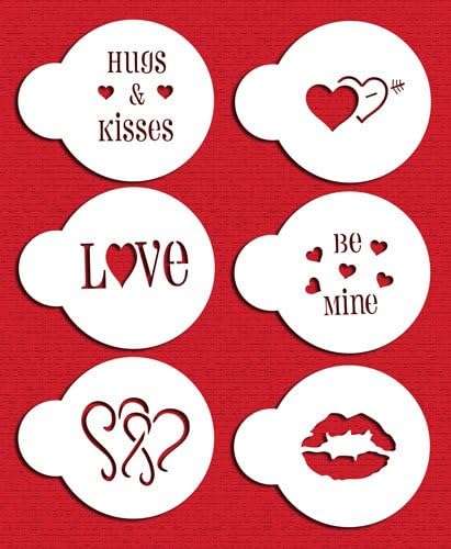 Designer Stencils Valentine Cupcake/Cookie Stencils, Beige/Semi-Transparent