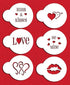 Designer Stencils Valentine Cupcake/Cookie Stencils, Beige/Semi-Transparent