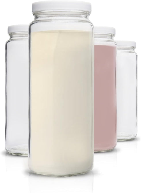 All About Juicing Glass Bottles Set - 32 oz Jars, 4 Pack