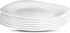 Bormioli Rocco Parma Set of 6 Appetizer, Salad, Dessert Plates, 7.75 Inch, White, Dishwasher Safe