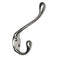 ANGSTROM 5-Pack Double Coat and Hat Hook, Wall Mounted with Screws (Brushed Nickel)
