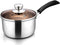 E-far 2 Quart Stainless Steel Saucepan with Lid, Easy Clean & Rust Free, Dishwasher Safe