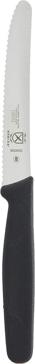 Mercer Culinary Rounded Tip Wavy Bar Knife, 4-5/16 Edge, Black Handle
