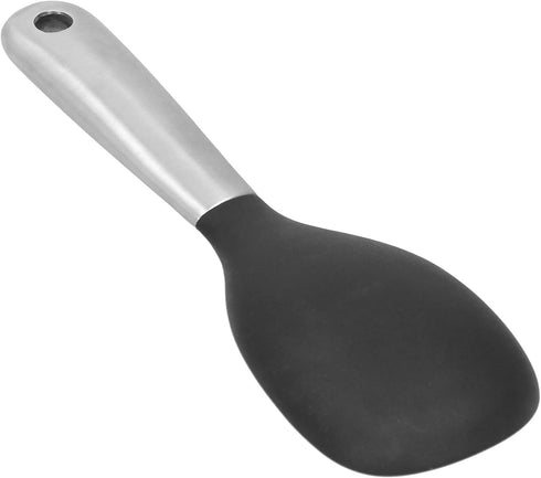 Rice Spoon, Silicone Rice Paddle Nonstick Rice Serving Spoon, Stainless Steel Heat-Resistant Cooking Utensil with
