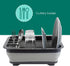 Home Basics Grey Silicone and Plastic Easy Storage Collapsible Dish Rack with Cutlery Holder