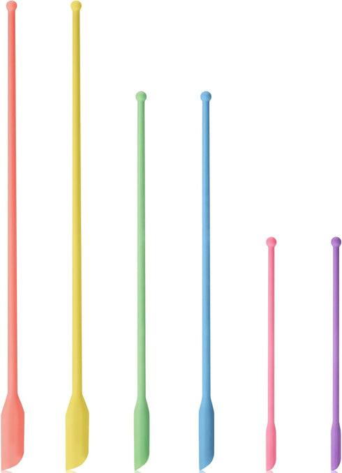 Boao 6 Pieces Mini Spatula in Pastel Colors, Multicolor Makeup Small Tiny Spatula for Cosmetics and Kitchen Jar Food