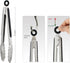 HOTEC Set of 2 Stainless Steel Kitchen Tongs, 9 Inch Locking Metal Food Cooking Tongs with Non-Slip Grip (Black)