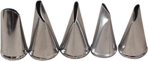 BeeSpring 5 pcs Petal Piping Nozzles, Stainless Steel Cake Decorating Tips for Rose Flower Pastry DIY Tools