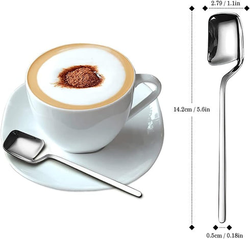 IQCWOOD Demitasse Espresso Spoons, 5.6 Inches Stainless Steel Mini Dessert Tea Spoons, Set of 6