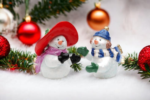 56515 Snowman Couple Salt and Pepper Set, 3-1/2-Inch