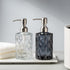 Easy Tang Glass Soap Dispenser, 12 Oz Crystal Design with Silver Pump, Green