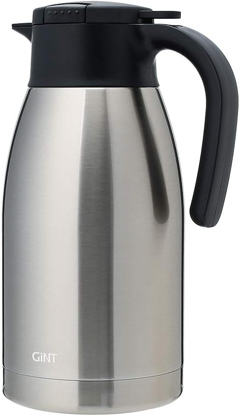 GiNT 64Oz Insulated Stainless Steel Coffee Carafe, Double Walled Vacuum Thermos for Keeping Hot (Silver, 1.9L)