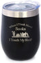 Touch My Shelf Wine Tumbler with Sliding Lid, Stemless Stainless Steel Insulated Cup for Lovers of Reading & Books -