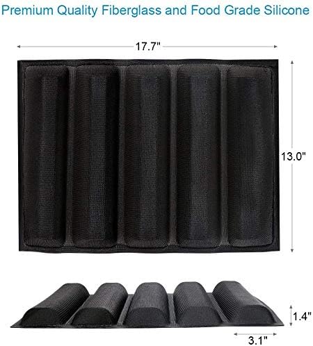5 Loaf Silicone Bread Mold - Flexible Reusable Non-Stick Baking Mould with Perforated Forms