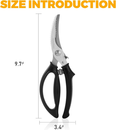 HeesHoos Poultry Shears, Heavy Duty Poultry Scissors & Chicken Shears for Easier Spatchcock, Cutting Chicken Bones