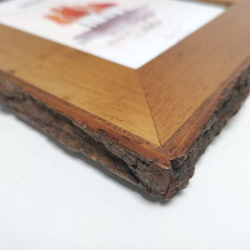 4x6 Wood Picture Frames Brown, Live Edge Rustic Photo Frame with Glass Front, Display 6x4 inch Photos for Tabletop or Wall Mounting by Eosglac