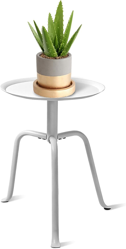 Plant Stand Indoor Outdoor, 11'' Round Black Mid Century Single Plant Table,