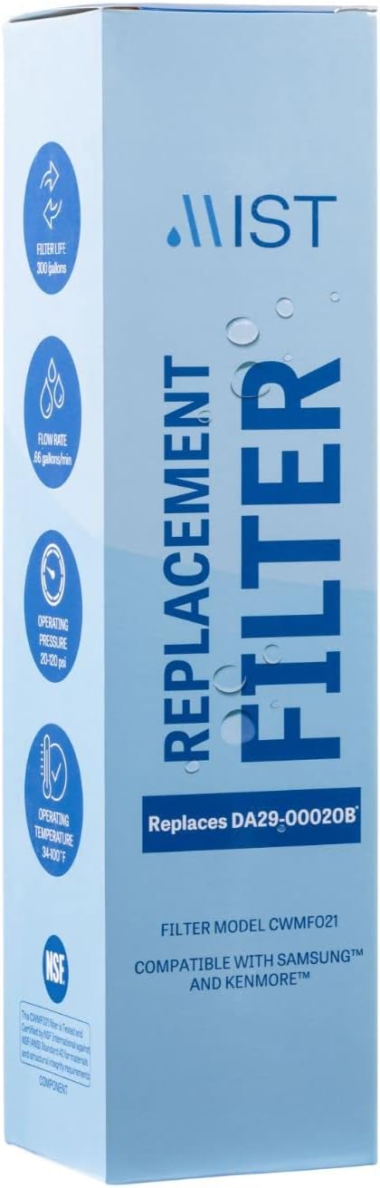 Mist DA29-00020B Water Filter Replacement for Samsung, Compatible with DA29-00020B-1, RF263BEAESR, RF28HMEDBSR