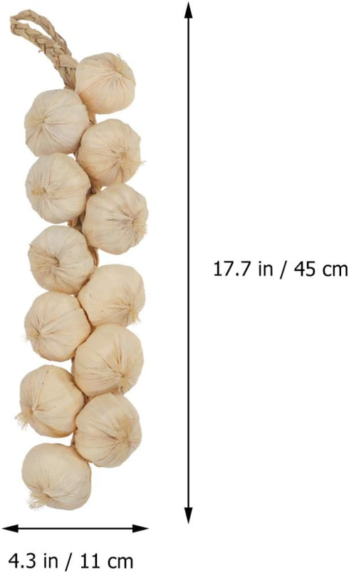 2Pcs BESPORTBLE Fake Garlic Hanging String Vegetable Photography Props Lifelike White Garlic for Home Office Decor