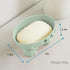 Cute Soap Holder, Green Soap Dish for Kids, Creative Bar Soap Tray for Bathroom and Kitchen Countertop