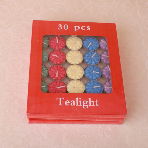 Tealight Candles, 30 Pieces Handmade Delicate Flower Mini Candle Discs for Weddings, Home Decoration & Relaxation