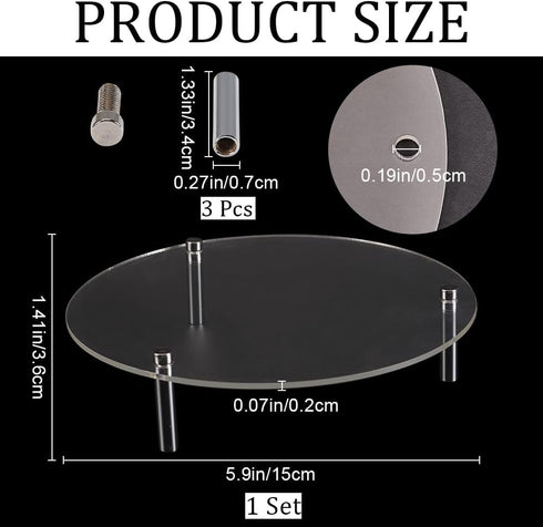 CRASPIRE Cake Stands for Dessert Table Acrylic Clear Cupcake Display Holder Plate Shelf Round Food Organizer Serving Pizza Figures Party Platter Christmas Wedding Decoration Collection 5.9inch by CRASPIRE