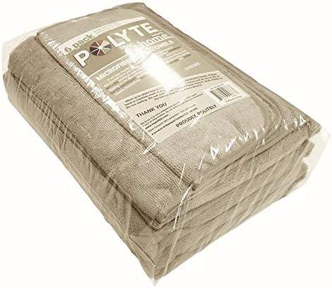 60 30 Set, 6 POLYTE Oversize, x in., Quick Dry Lint Free Microfiber Bath Towel Piece (Beige)