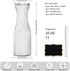 INSETLAN 1 Set 4- 4 Liter Ribbed Glass Carafe with Lid, of Juice Carafe for Mimosa Bar, Brunch,Parties, Beverage